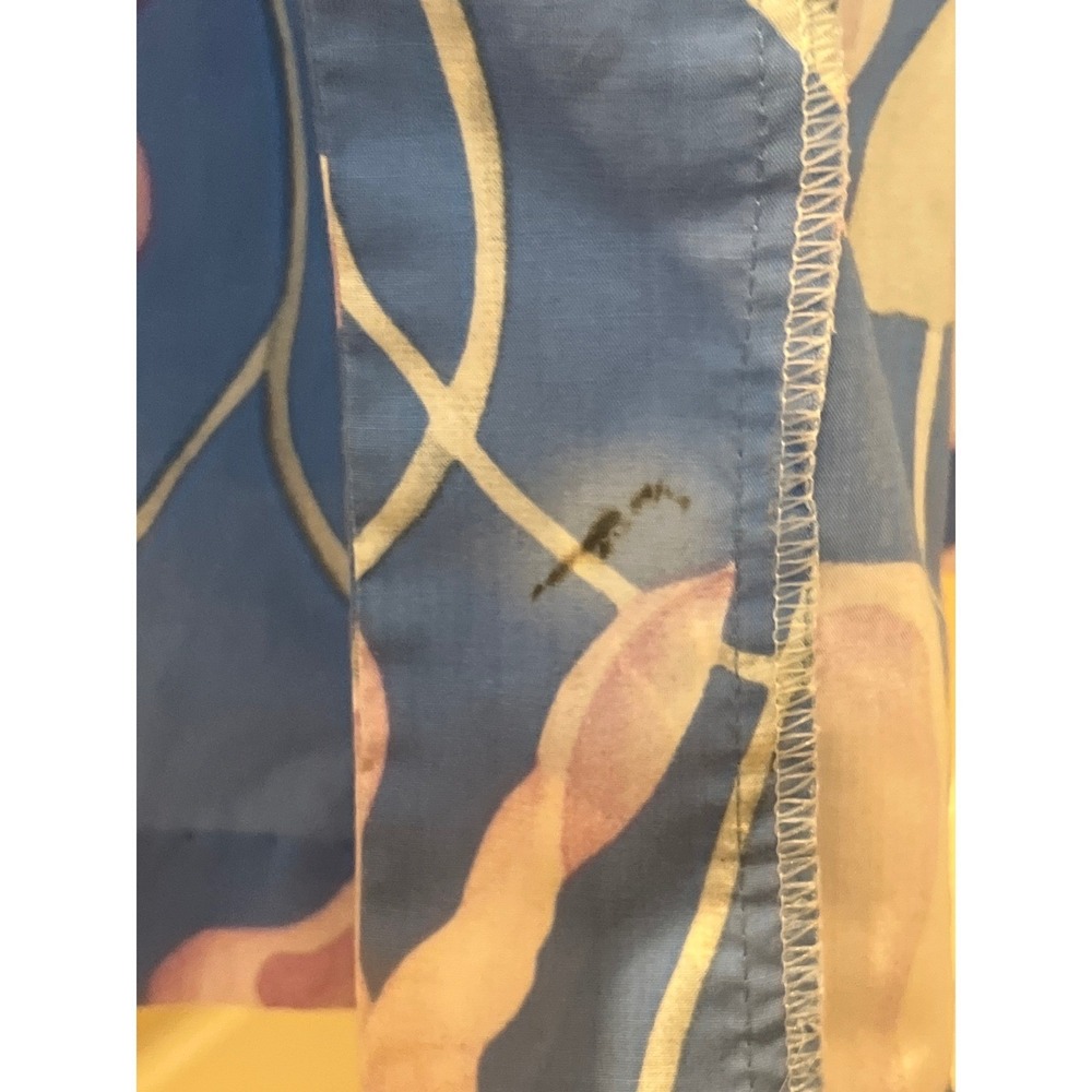 Vintage Hilo Hattie Blue Floral‎ Long Robe Kimono Made in Hawaii OSFM - Picture 6 of 7